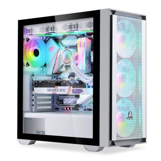 Vỏ Case Segotep Gank 360 White (Mid Tower, E-ATX, Chưa bao gồm Fan, Max 11 Fan)