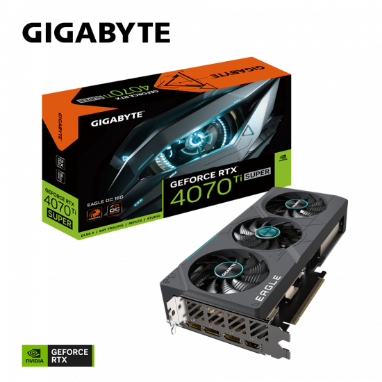 Card màn hình VGA Gigabyte GeForce RTX 4070 Ti SUPER EAGLE OC 16G GDDR6X (N407TSEAGLE OC-16GD)