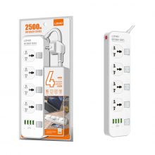 Ổ cắm điện LDNIO SC4408 (4x3 chấu+4xUSB-A /2500W/WHITE/dài 2 mét)