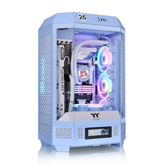 Vỏ Case Thermaltake Tower 300 TG Blue (Micro Tower, m-ATX, Sẵn 2 Fan, Max 8 Fan)