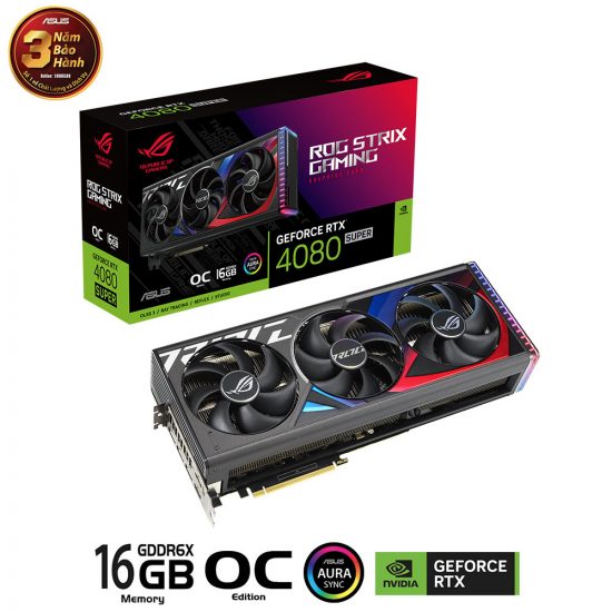 Card màn hình VGA Asus ROG Strix GeForce RTX 4080 SUPER 16GB GDDR6X OC Edition (ROG-STRIX-RTX4080S-O16G-GAMING)