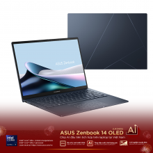 Laptop Asus Zenbook 14 OLED UX3405MA-PP152W (Intel Core Ultra 7, RAM 32GB, SSD 1TB, VGA Intel Arc, Màn Hình 14 inch 3K OLED 120 Hz, Windows 11, Màu Xanh)