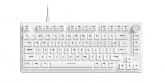 Bàn phím cơ DareU EK75 Full White - DareU FireFly Switch (USB-C, 80 phím, Núm xoay, Keycap ABS, White LED, Kèm Keycap extra)