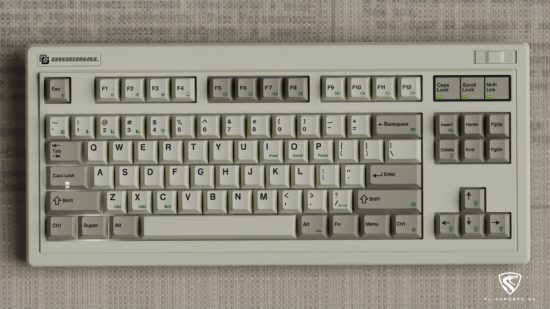 Bàn phím cơ không dây FL-Esports OG87 Retro Grey Kailh Coolmint V2 Switch (3 mode, Hotswap, Gasket mount, Led RGB)