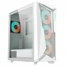 Vỏ case GIGABYTE C301 GLASS WHITE (C301GW) (Mid Tower, E-ATX, USB-C, Sẵn 4 Fan ARGB, Max 7 Fan)