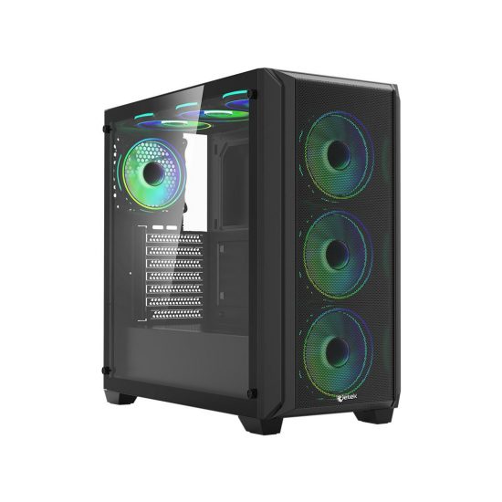 Vỏ case Jetek CSGO2 Z7 Black (E-ATX, Sẵn 3 fan RGB, Max 7 fan)