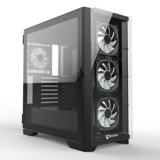 Vỏ case Jetek Squid Game Z6 Black (E-ATX, Kính cường lực có bản lề, Sẵn 4 fan RGB, Max 7 fan)