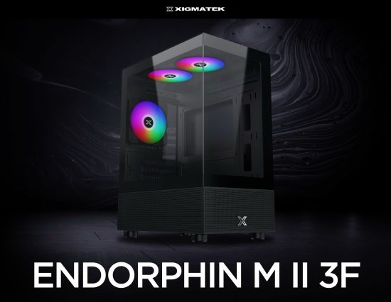 Vỏ case Xigmatek ENDORPHIN M II 3F Black - EN42911 (m-ATX, Sẵn 3 fan RGB, Max 5 fan, Rad 240)