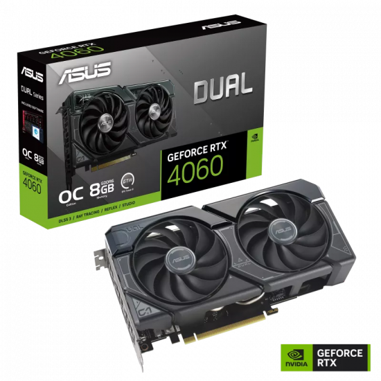 Card màn hình VGA ASUS Dual GeForce RTX 4060 EVO OC Edition 8GB GDDR6 (DUAL-RTX4060-O8G-EVO)