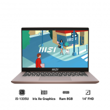 Laptop MSI Modern 14 C13M 610VN (Intel Core i5-1335U, RAM 8GB, SSD 512GB, VGA Intel Iris Xe, Màn Hình 14 inch FHD, Windows 11, Beige Rose)