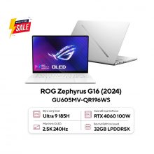 LAPTOP GAMING ASUS ROG ZEPHYRUS G16 GU605MV-QR196WS (Core Ultra 9-185H, RAM 32GB, SSD 1TB, VGA RTX 4060 8GB, Màn Hình 16inch WQXGA 240Hz, Windows 11)