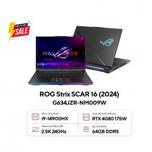 LAPTOP GAMING ASUS ROG STRIX SCAR 16 G634JZR-NM009W (Core I9-14900HX, RAM 64GB, SSD 2TB, VGA RTX 4080 12GB, Màn Hình 16inch WQXGA 240Hz, Windows 11)