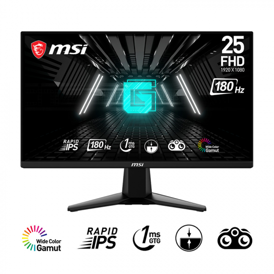 Màn Hình Gaming MSI 24.5inch G255F (FHD, IPS, 180Hz, 1ms, Display Port, HDMI)