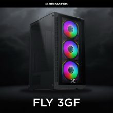 Vỏ case Xigmatek FLY 3GF Black - EN43871 (ATX, 2 mặt cường lực, Sẵn 3 fan RGB, Max 8 fan)