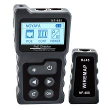 Bộ test và kiếm tra tín hiệu cáp mạng có POE NOYAFA NF-488 (RJ45, Màn LCD, Pin 3 x AAA)