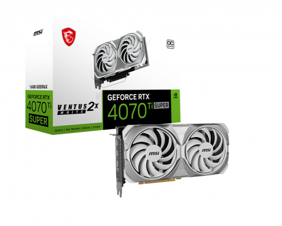 Card màn hình VGA MSI GeForce RTX 4070 Ti SUPER 16G VENTUS 2X WHITE OC GDDR6X