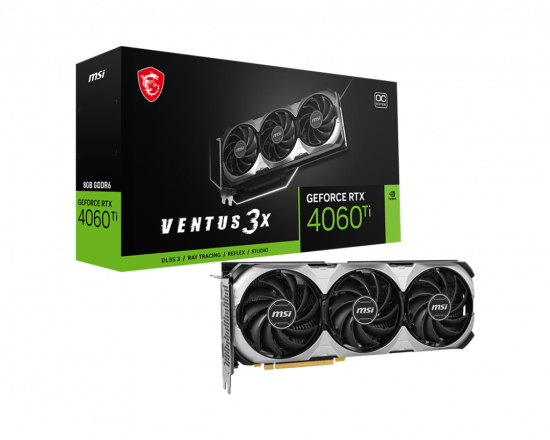 Card màn hình VGA MSI GeForce RTX 4060 Ti VENTUS 3X E 8G OC GDDR6