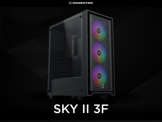 Vỏ case Xigmatek SKY II 3F Black - EN44182 (ATX, Sẵn 3 fan RGB, Max 6 fan)