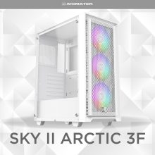 Vỏ case Xigmatek SKY II 3F ARCTIC - EN44205 (ATX, Sẵn 3 fan RGB, Max 6 fan)