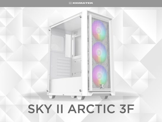 Vỏ case Xigmatek SKY II 3F ARCTIC - EN44205 (ATX, Sẵn 3 fan RGB, Max 6 fan)