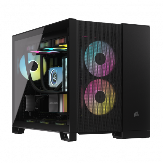 Vỏ case Corsair 2500D Airflow Mid-Tower TG Black (CC-9011263-WW) (m-ATX, Chưa bao gồm Fan, Max 11 Fan, Rad 360)