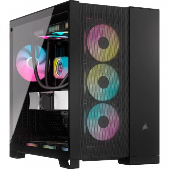 Vỏ case Corsair 6500D Airflow Mid-Tower TG Black (CC-9011259-WW) (E-ATX, Chưa bao gồm Fan, Max 13 Fan, Rad 360)