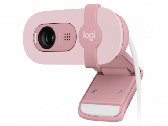 Webcam Logitech BRIO 100 Full HD 1080p, Màu Hồng (Rose) (960-001624)