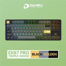 Bàn phím cơ không dây DareU EK87 PRO Black Golden - DareU Dream Switch (87 phím, 3 mode, PBT Keycap, Hotswap LED RGB)