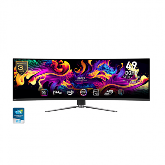 Màn Hình Cong Gaming MSI 49inch MPG 491CQP QD-OLED (DQHD, OLED, 144Hz, 0.03ms, HDMI, Type-C, Có Loa)