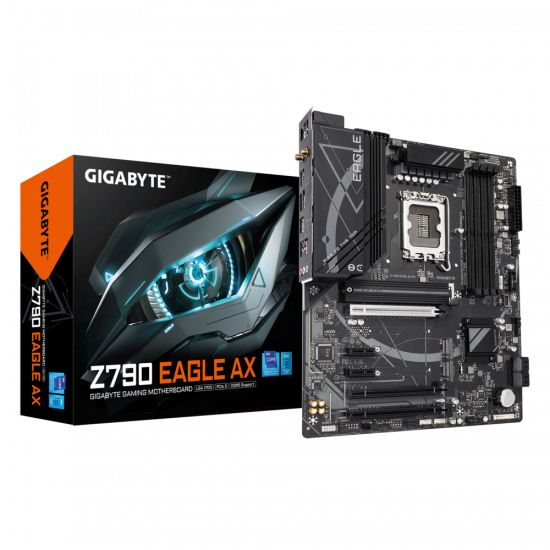 Mainboard GIGABYTE Z790 EAGLE AX (LGA 1700, 4x DDR4, HDMI, Displayport, M.2 PCIe 4.0, WiFi 6E, ATX)