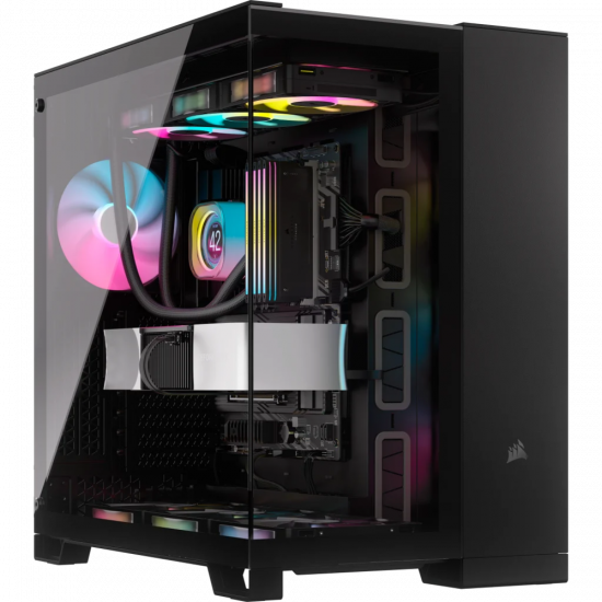 Vỏ case Corsair 6500X Mid-Tower TG Black (CC-9011257-WW) (E-ATX, 2 mặt cường lực, Chưa bao gồm Fan, Max 10 Fan, Rad 360)