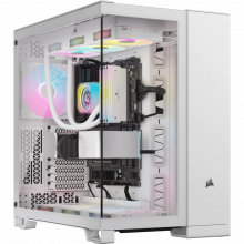 Vỏ case Corsair 6500X Mid-Tower TG White (CC-9011258-WW) (E-ATX, 2 mặt cường lực, Chưa bao gồm Fan, Max 10 Fan, Rad 360)