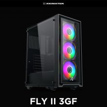 Vỏ case Xigmatek FLY II 3GF Black - EN44663 (ATX, 2 mặt cường lực, Sẵn 3 fan RGB, Max 6 fan)