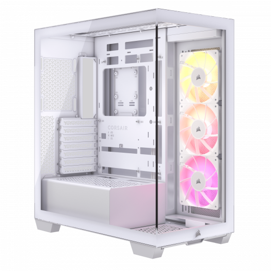 Vỏ case Corsair 3500X ARGB Mid-Tower TG White (CC-9011279-WW) (E-ATX, Sẵn 3 Fan ARGB, Max 10 Fan, Rad 360)