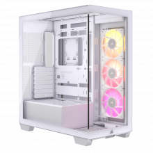 Vỏ case Corsair iCUE LINK 3500X RGB Mid-Tower TG White (CC-9011281-WW) (E-ATX, Sẵn 3 Fan ARGB + HUB iCUE LINK, Max 10 Fan, Rad 360)