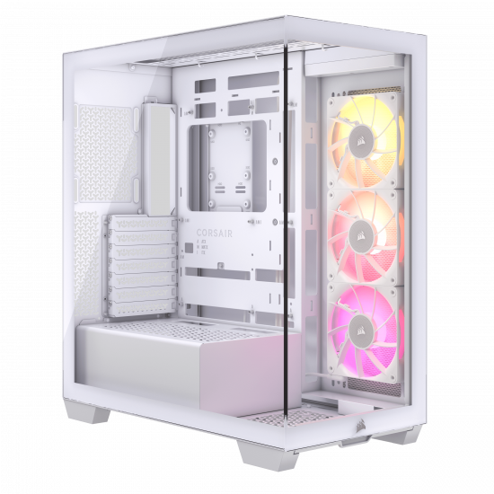 Vỏ case Corsair iCUE LINK 3500X RGB Mid-Tower TG White (CC-9011281-WW) (E-ATX, Sẵn 3 Fan ARGB + HUB iCUE LINK, Max 10 Fan, Rad 360)