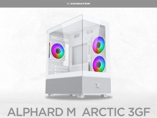 Vỏ case Xigmatek ALPHARD M 3GF Arctic - EN44113 (m-ATX, Sẵn 3 fan RGB, Max 7 fan, Rad 240/280)