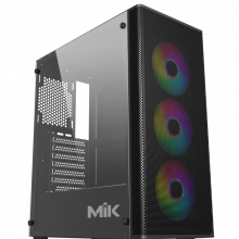 Vỏ case MIK AION Black 3FA (ATX, Sẵn 3 fan RGB, Max 8 fan, Rad 240)