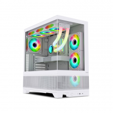 Vỏ case MIK Lumine White 4FA (ATX, Sẵn 4 fan RGB, Max 11 fan, Rad 360)