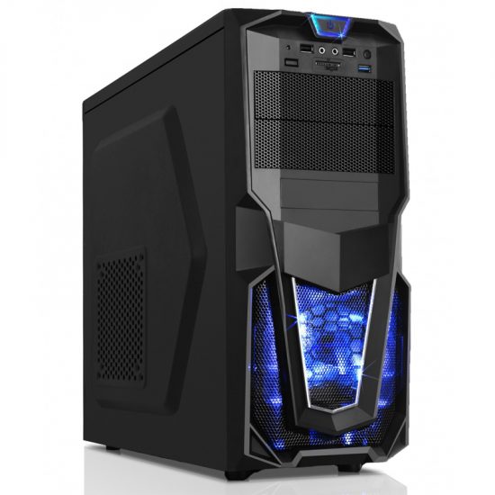 Vỏ Case SAMA S5 Office Black (ATX, Sẵn 1 Fan Blue LED)