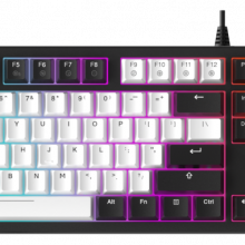 Bàn phím cơ DareU EK104 White Black - DareU Dream Switch (Keycap PBT Double shot, Rainbow LED, LED viền 2 bên)