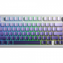 Bàn Phím Cơ Không Dây AULA F75 Pro White Purple Gradient Seiya Switch (3 mode, PBT Keycap, Gasket mount, Hotswap)