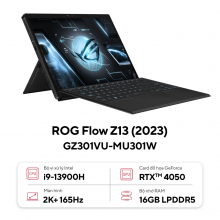 Laptop Gaming ASUS ROG Flow Z13 GZ301VU-MU301W (Intel Core i9-13900H, RAM 16GB, SSD 1TB, RTX 4050 6GB, Màn Hình 13.4inch WUXGA 165Hz, Windows 11)