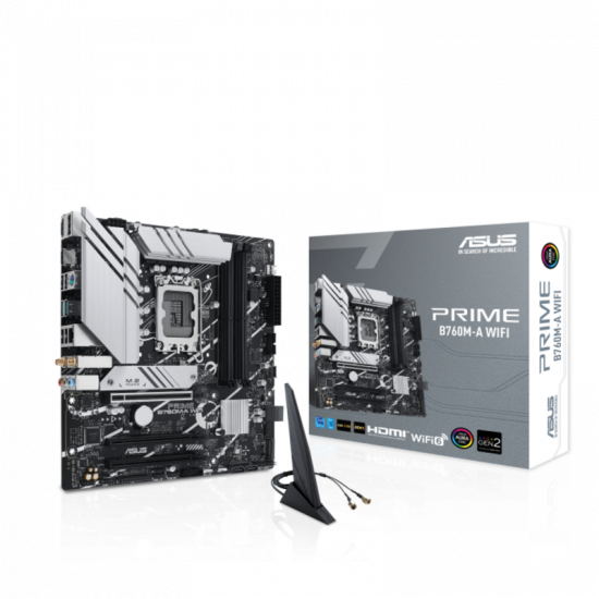 Mainboard Asus PRIME B760M-A WIFI (LGA1700, 4x DDR5. HDMI, Displayport, WiFi 6, M.2 PCIe 4.0)