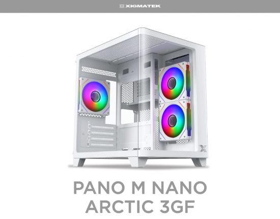 Vỏ case Xigmatek PANO M NANO 3GF Arctic - EN45530 (m-ATX, Sẵn 3 fan RGB, Max 7 fan, Rad 240)