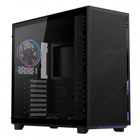 Vỏ case GIGABYTE AORUS C400 Glass Black (GB-AC400G) (ATX, Sẵn 4 fan 120 ARGB, Max 7 fan, Rad 360, USB-C)