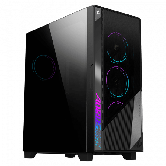 Vỏ case GIGABYTE AORUS C500 Glass Black (GB-AC500G) (E-ATX, Sẵn 4 fan 120 ARGB, Max 7 fan, Rad 420, USB-C)