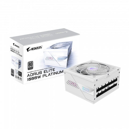 Nguồn máy tính Gigabyte AORUS ELITE P1000W ICE 80 PLUS Platinum Full Modular PCIe 5.0 (GP-AE1000PM PG5 ICE)