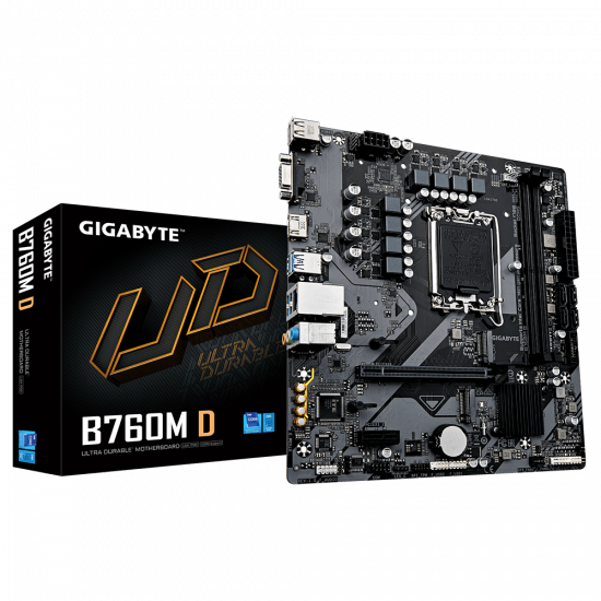 Mainboard Gigabyte B760M D (LGA 1700, 2x DDR5, HDMI, VGA, M.2 PCIe 4.0, m-ATX)