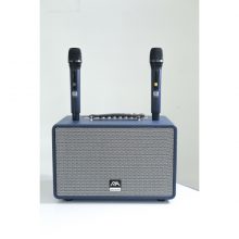 Loa Karaoke Di Động Nova Audio PRO-200V Blue (100W RMS, Bluetooth, AUX, HDMI, Optical, Kèm 2 Micro Không Dây, Guitar)